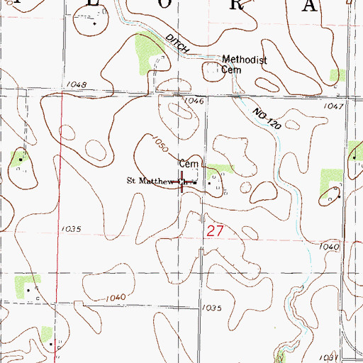 Topographic Map of Saint Matthew Church, MN