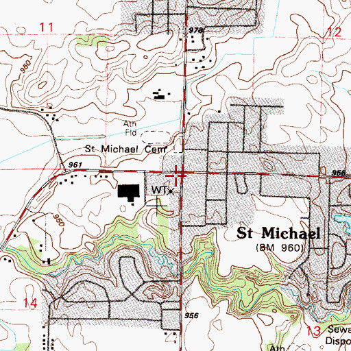 Topographic Map of Saint Michael, MN