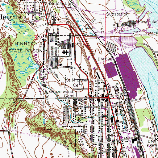 Topographic Map of Saint Michael Cemetery, MN