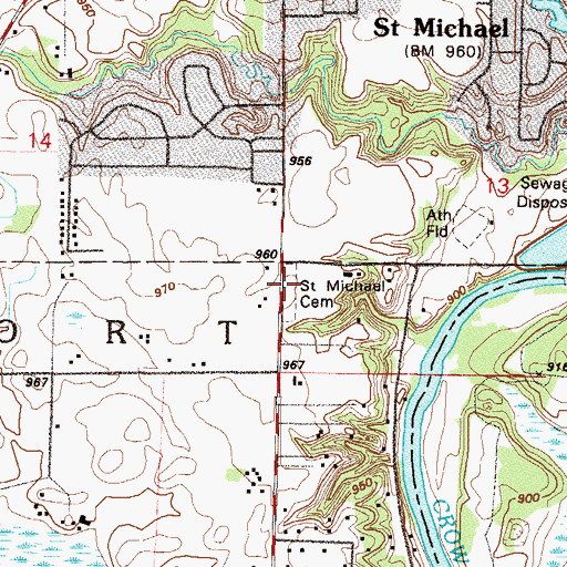 Topographic Map of Saint Michael Cemetery, MN