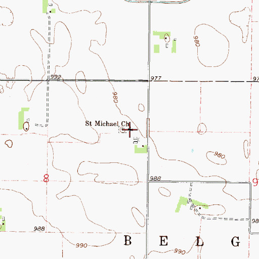 Topographic Map of Saint Michael Church, MN