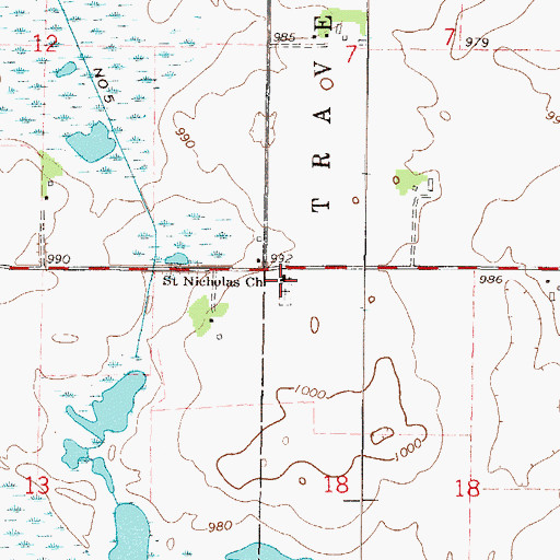 Topographic Map of Saint Nicholas Church, MN