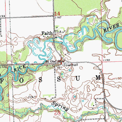 Topographic Map of Saint Olaf Church, MN