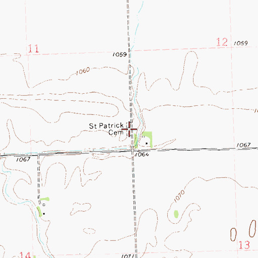 Topographic Map of Saint Patrick Cemetery, MN