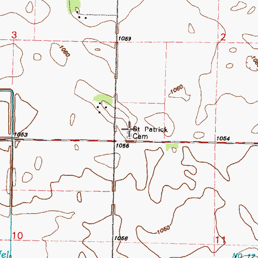 Topographic Map of Saint Patrick Church, MN