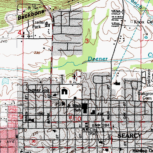 Topographic Map of Lion Stadium, AR