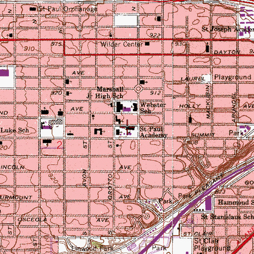 Topographic Map of Saint Paul Academy, MN