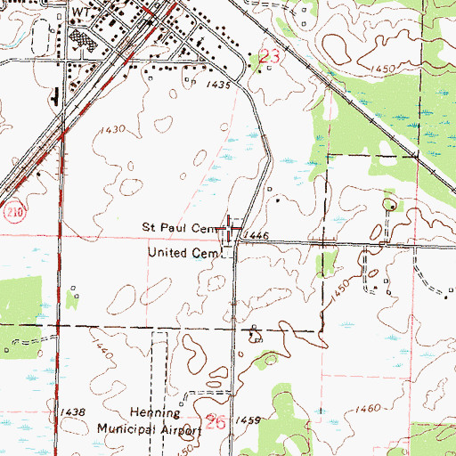 Topographic Map of Saint Paul Cemetery, MN