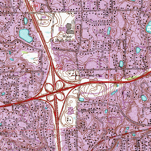 Topographic Map of Saint Paul Church, MN