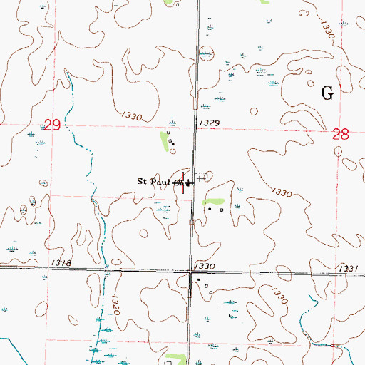 Topographic Map of Saint Paul Church, MN