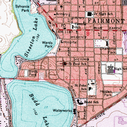 Topographic Map of Saint Paul School, MN