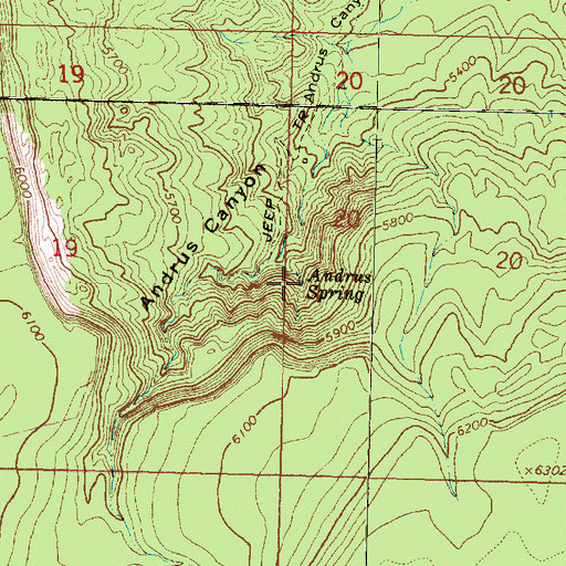 Topographic Map of Andrus Spring, AZ