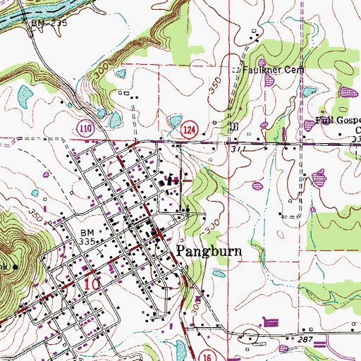 Topographic Map of Pangburn Elementary School, AR