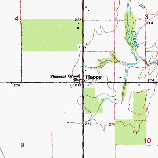 Topographic Map of Pleasant Grove Church, AR