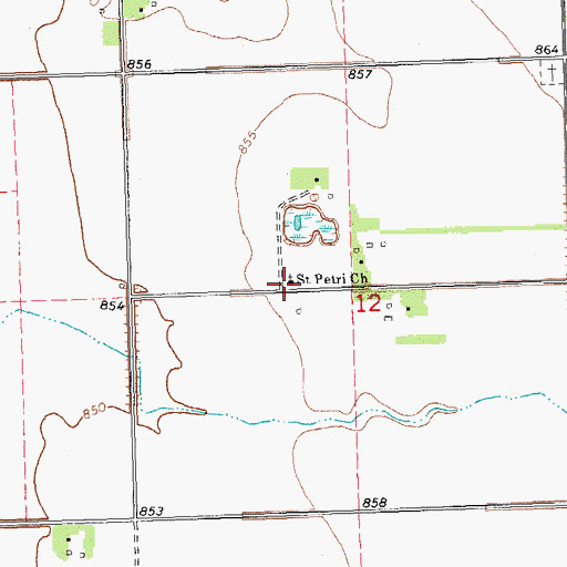 Topographic Map of Saint Petri Church, MN
