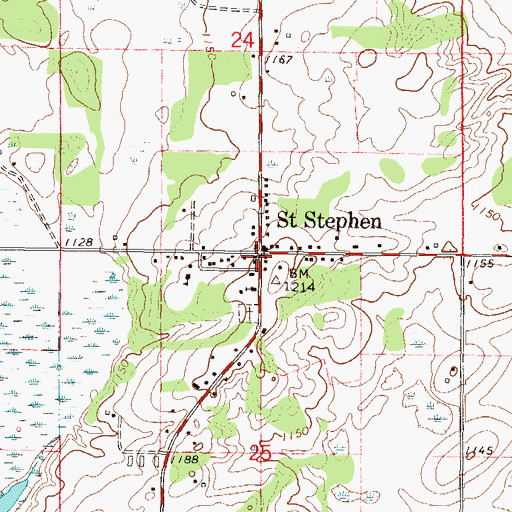 Topographic Map of Saint Stephen, MN