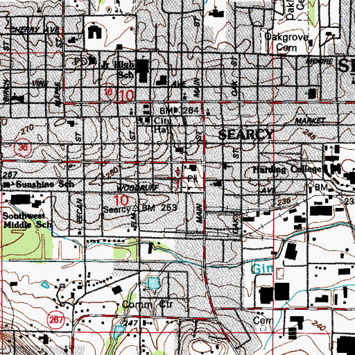 Topographic Map of Reorganized Church of Jesus Christ of Latter Day Saints, AR