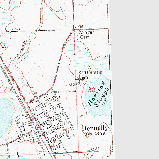 Topographic Map of Saint Theresia Cemetery, MN