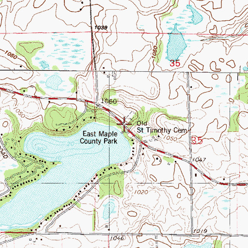 Topographic Map of Old Saint Timothy Cemetery, MN