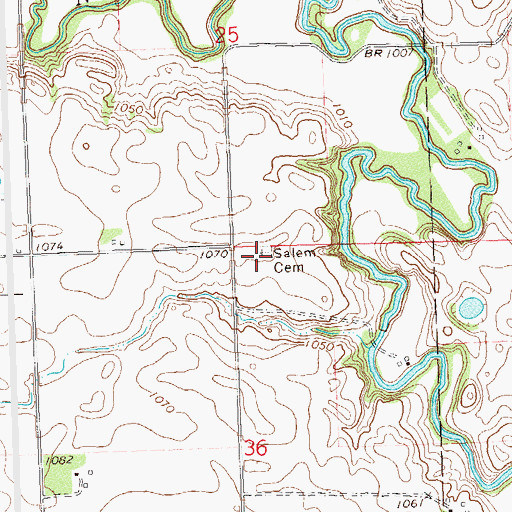Topographic Map of Salem Cemetery, MN