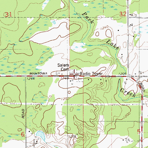Topographic Map of Salem Cemetery, MN