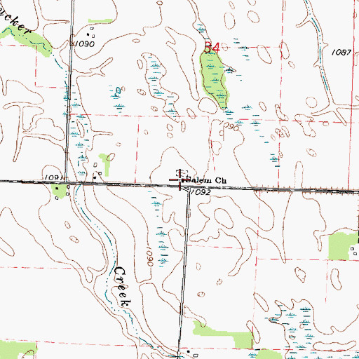 Topographic Map of Salem Church, MN