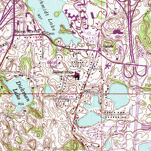 Topographic Map of Salem Hills Elementary School, MN