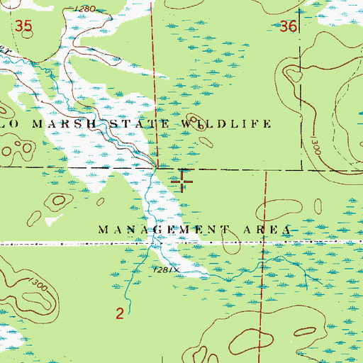 Topographic Map of Salo Marsh State Wildlife Management Area, MN