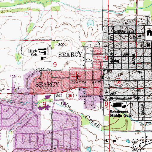 Topographic Map of Second Baptist Church, AR