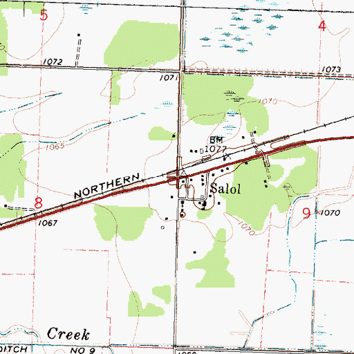 Topographic Map of Salol, MN