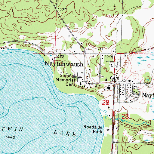 Topographic Map of Samuel Memorial Cemetery, MN