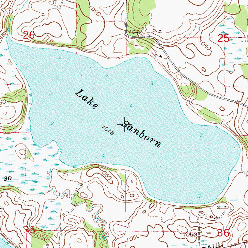 Topographic Map of Lake Sanborn, MN