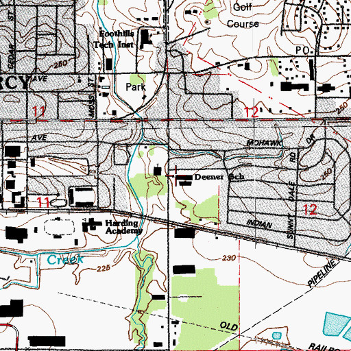 Topographic Map of Sidney Deener Elementary School, AR