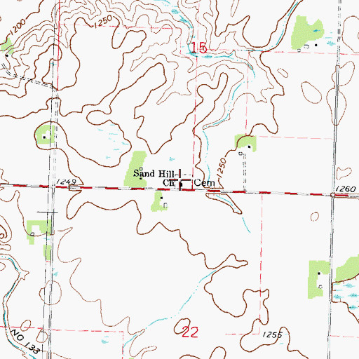 Topographic Map of Sand Hill Church, MN