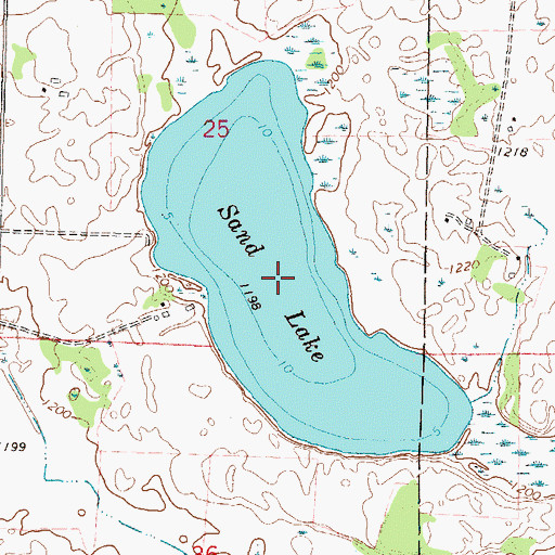 Topographic Map of Sand Lake, MN