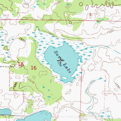 Topographic Map of Sand Lake, MN