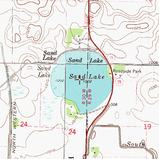 Topographic Map of Sand Lake, MN