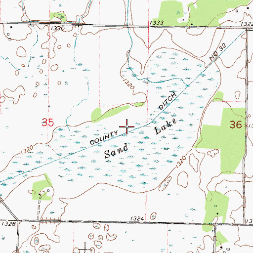 Topographic Map of Sand Lake, MN
