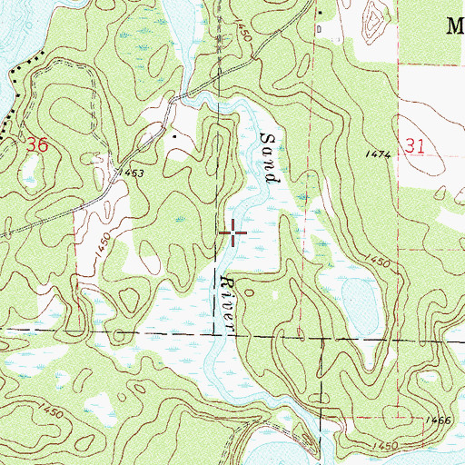Topographic Map of Sand River, MN