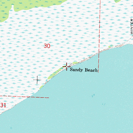 Topographic Map of Sandy Beach, MN