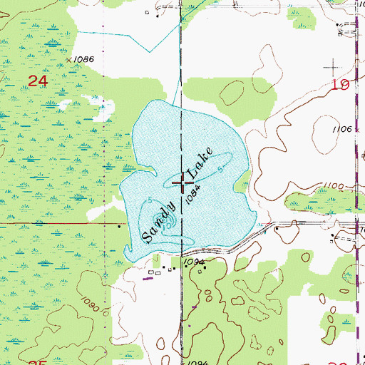 Topographic Map of Sandy Lake, MN