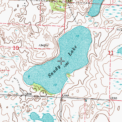 Topographic Map of Sandy Lake, MN