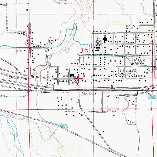 Topographic Map of Joseph City, AZ