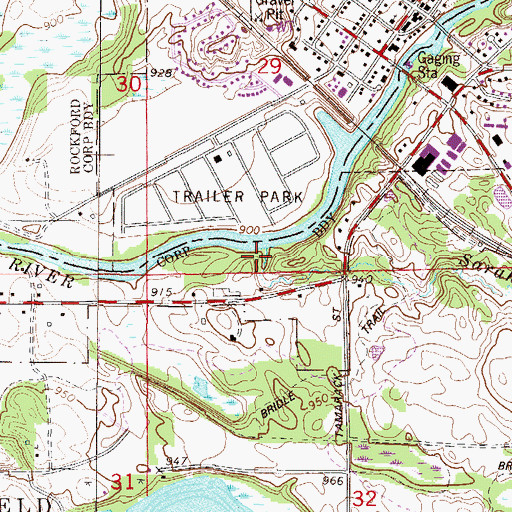 Topographic Map of Sarah Creek, MN