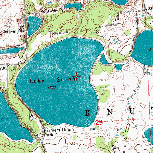 Topographic Map of Lake Sarah, MN