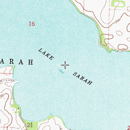 Topographic Map of Lake Sarah, MN