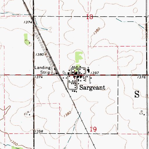 Topographic Map of Sargeant, MN