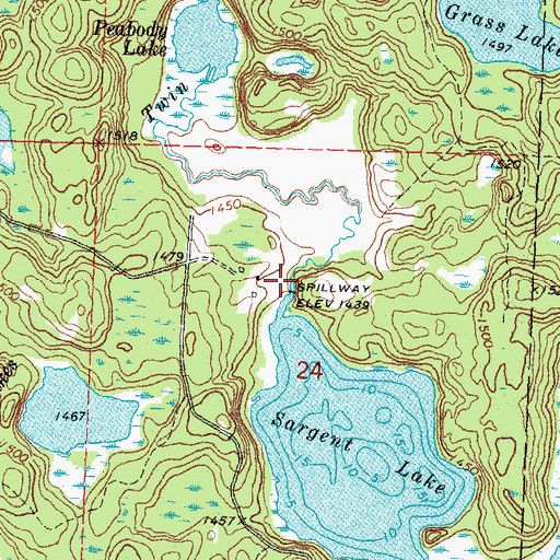Topographic Map of Sargent Lake, MN