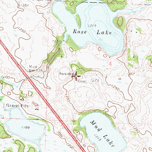 Topographic Map of Sarpsborg Church, MN