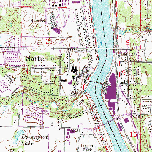 Topographic Map of Sartell, MN